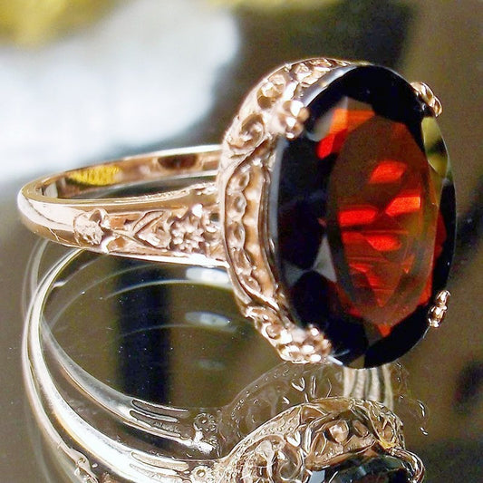 Court Retro Red Zircon Ring