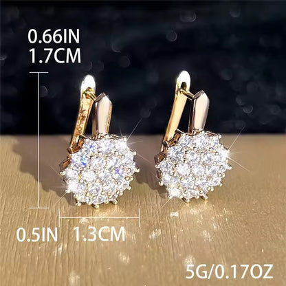 French Flower Zircon Earrings