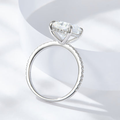 Radiant Moissanite Silver Ring