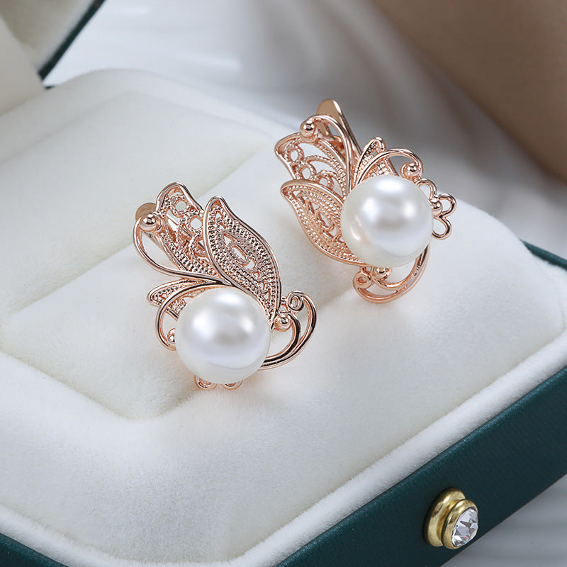 Personalized Butterfly Pearl Earrings