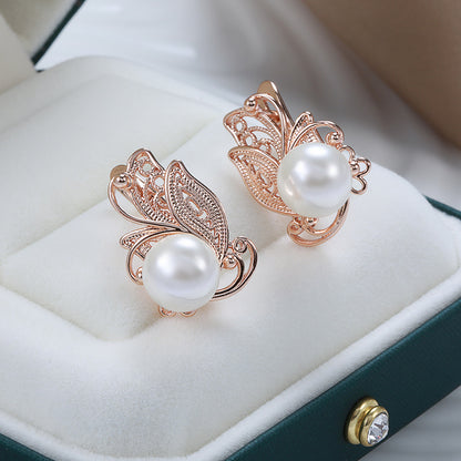 Personalized Butterfly Pearl Earrings