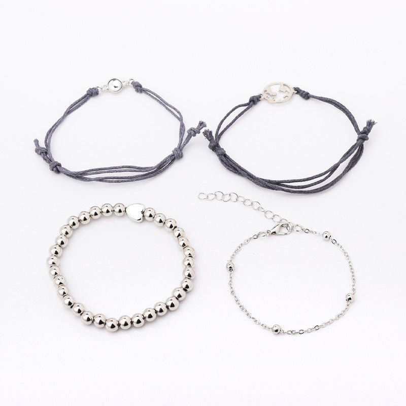 Map Opal Peach Heart Bracelet Set