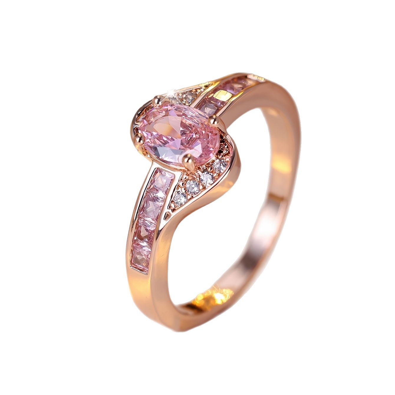 Elegant Pink Crystal Ring