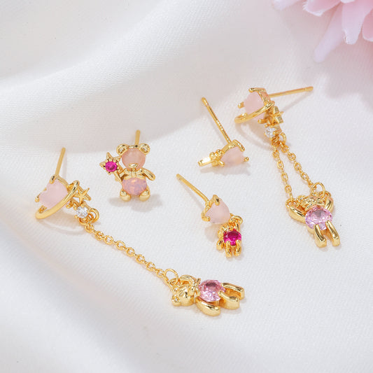 Exquisite Bear Stud Earrings