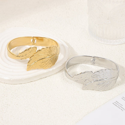 Elegant Leaf Titanium Bracelet