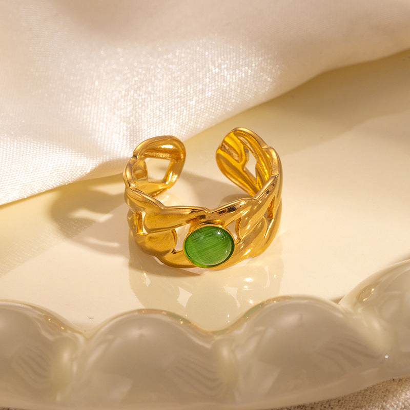Elegant Titanium Gold Plated Ring