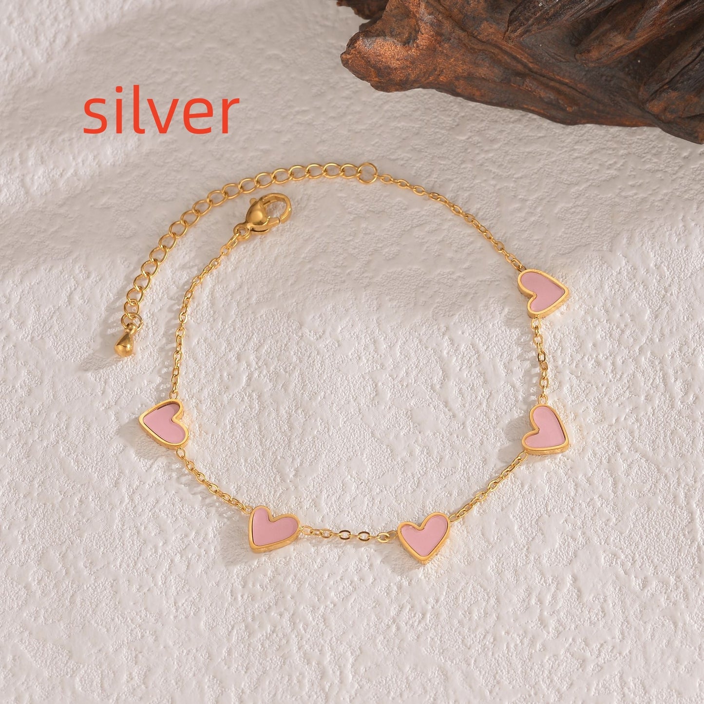 Stainless Steel Dripping Heart Bracelet