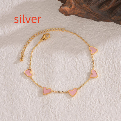 Stainless Steel Dripping Heart Bracelet