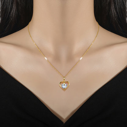 Gorgeous Heart Zircon Necklace