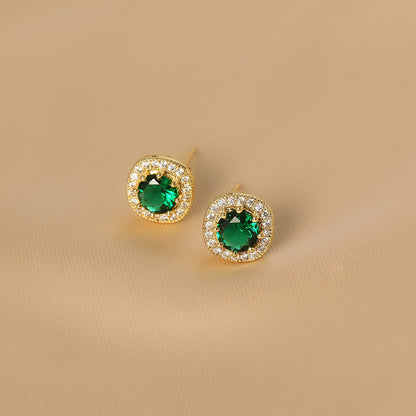 Vintage Emerald All-Match Earrings