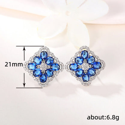 Elegant Blue Flower Earrings