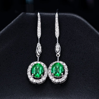 Elegant Sapphire Colored Long Earrings