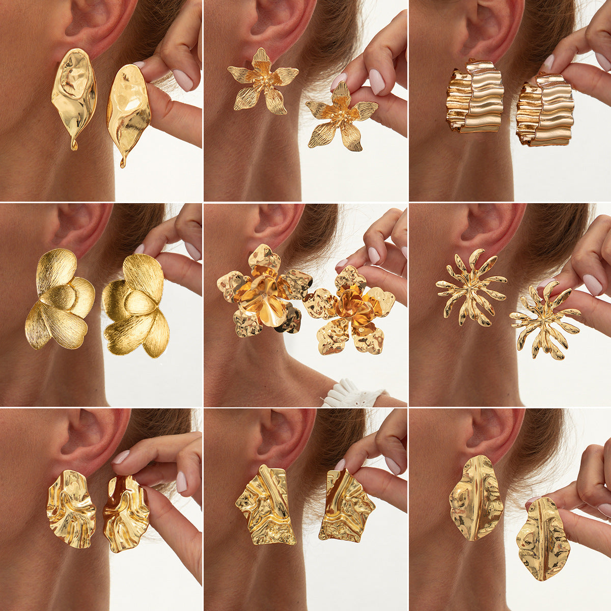 Liquid Metal Flower Earrings