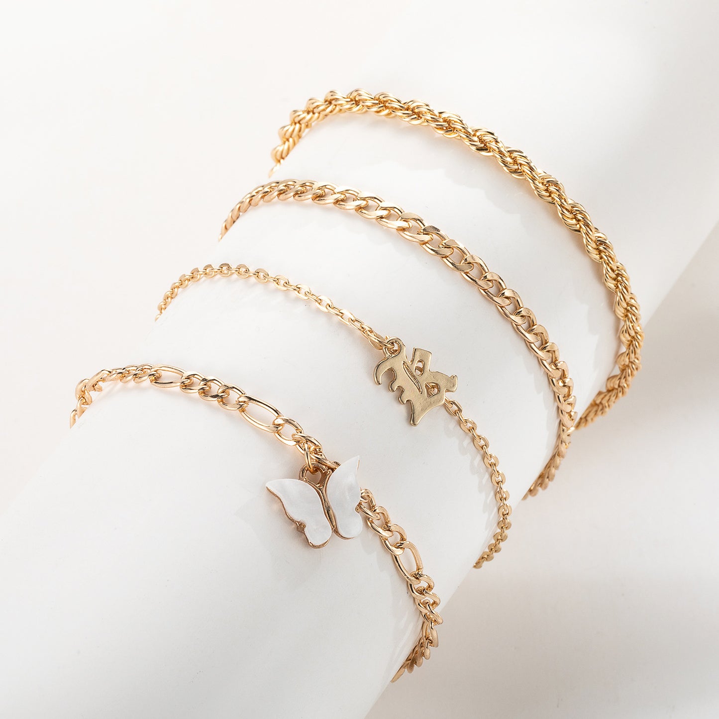 Personalized Golden Butterfly Anklet