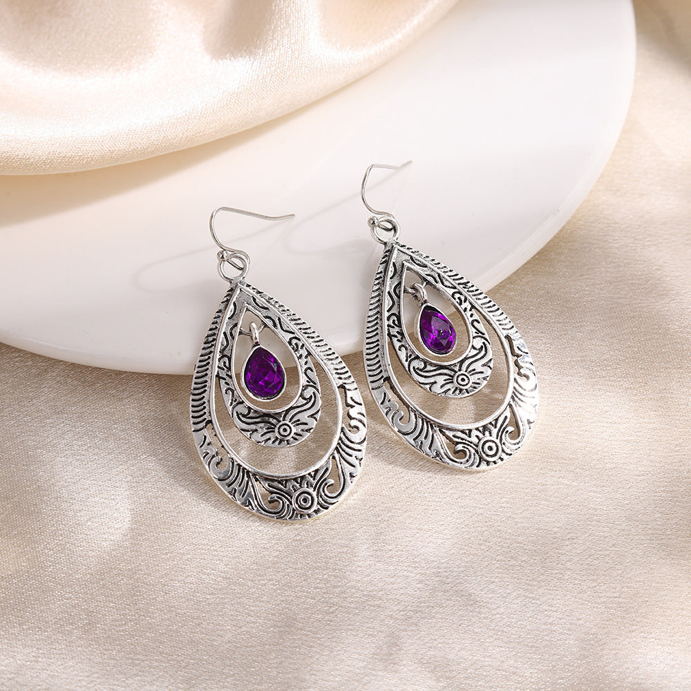 Elegant Purple Drop Earrings