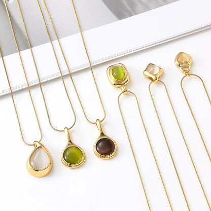 Retro Natural Stone Necklace