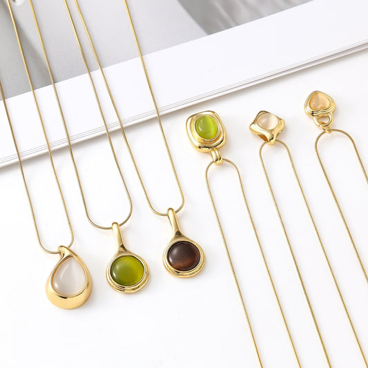 Retro Natural Stone Necklace