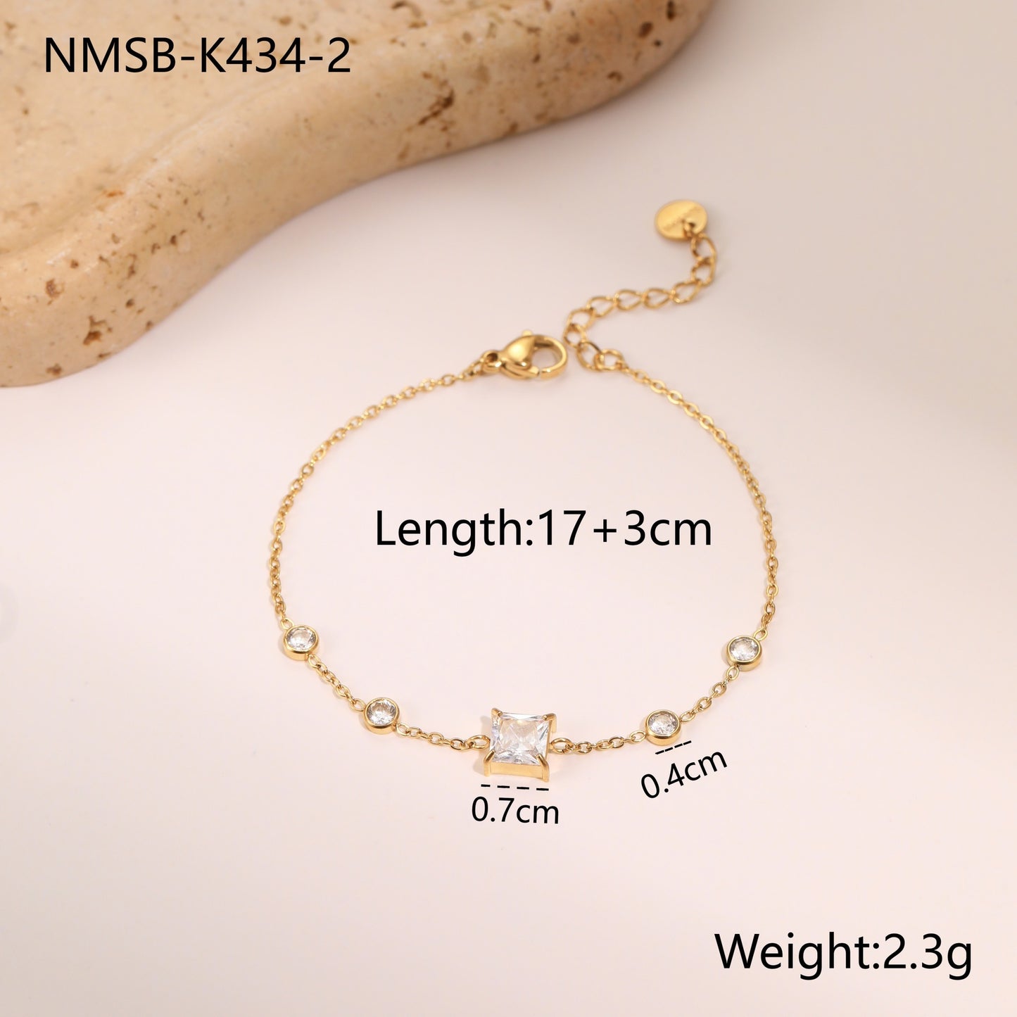 Elegant Zircon Titanium Steel Bracelet