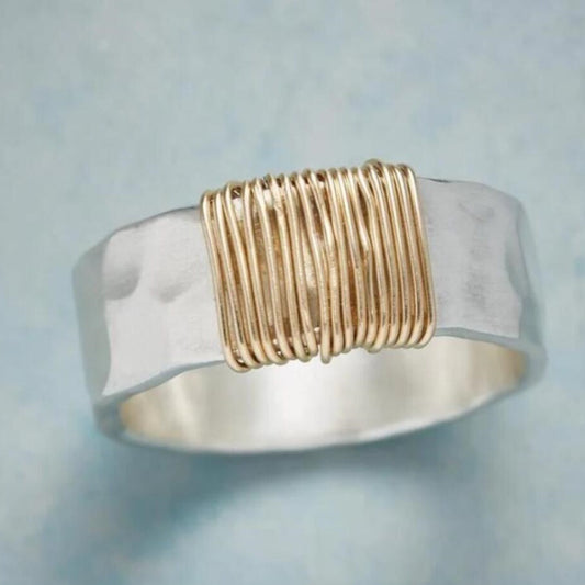 Geometric Elegance Gold Ring