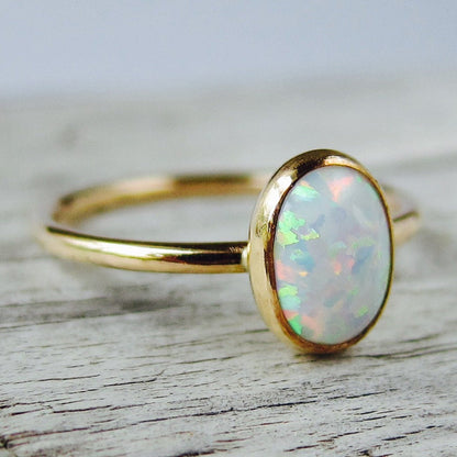 Elegant Gold Opal Ring