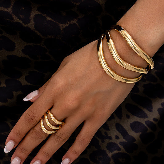 Personalized Retro Ring Bracelet Set