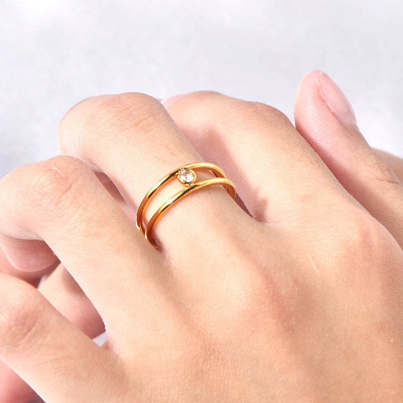 Elegant Titanium Steel Open Ring