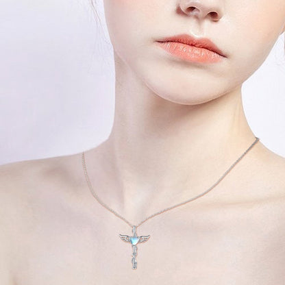Heart Wings Moonstone Necklace