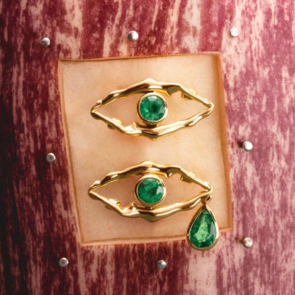 Devil's Eye Emerald Necklace Set