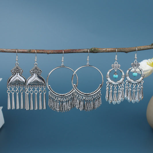 Bohemian Silver Elegance Earrings