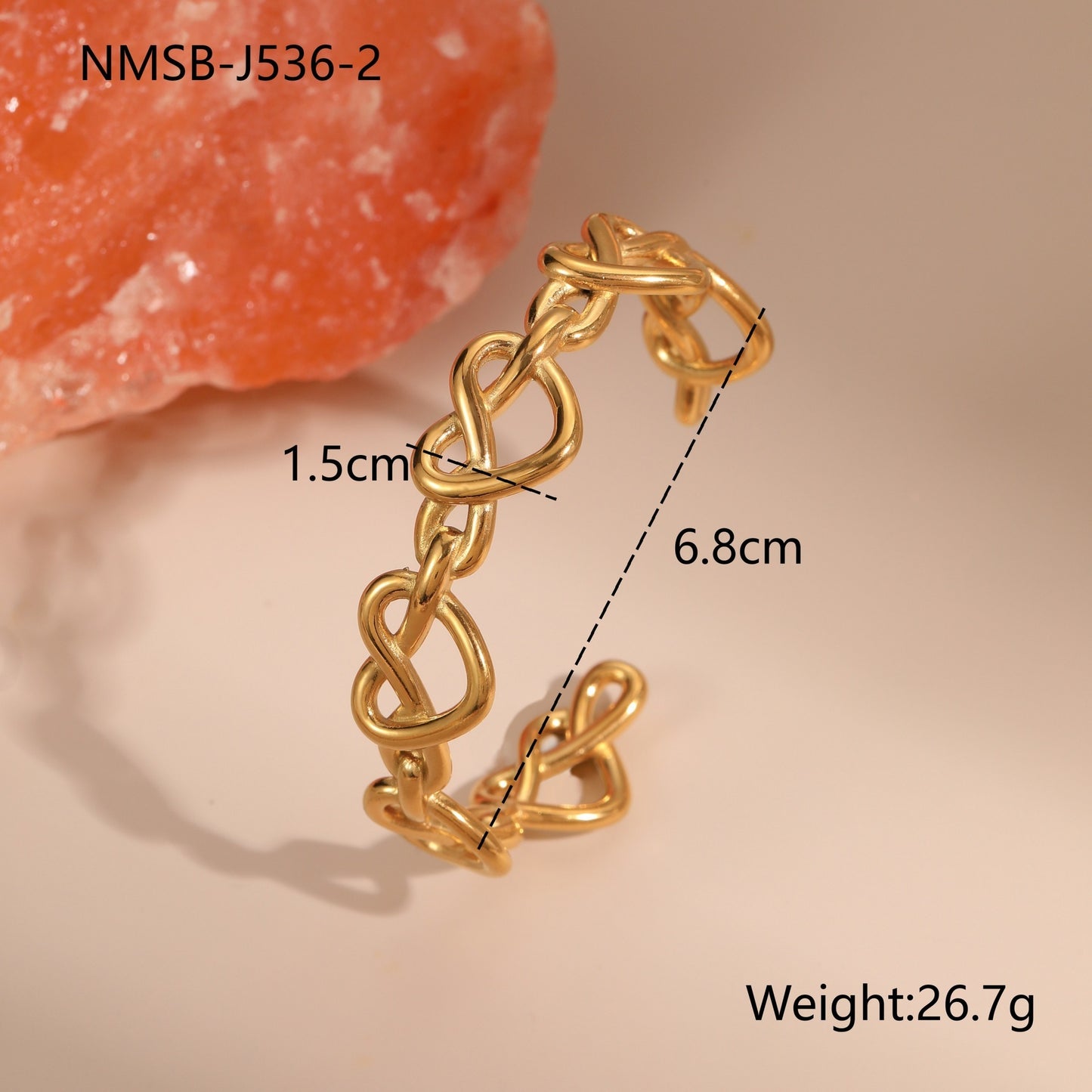 Elegant Gold Heart Bracelet
