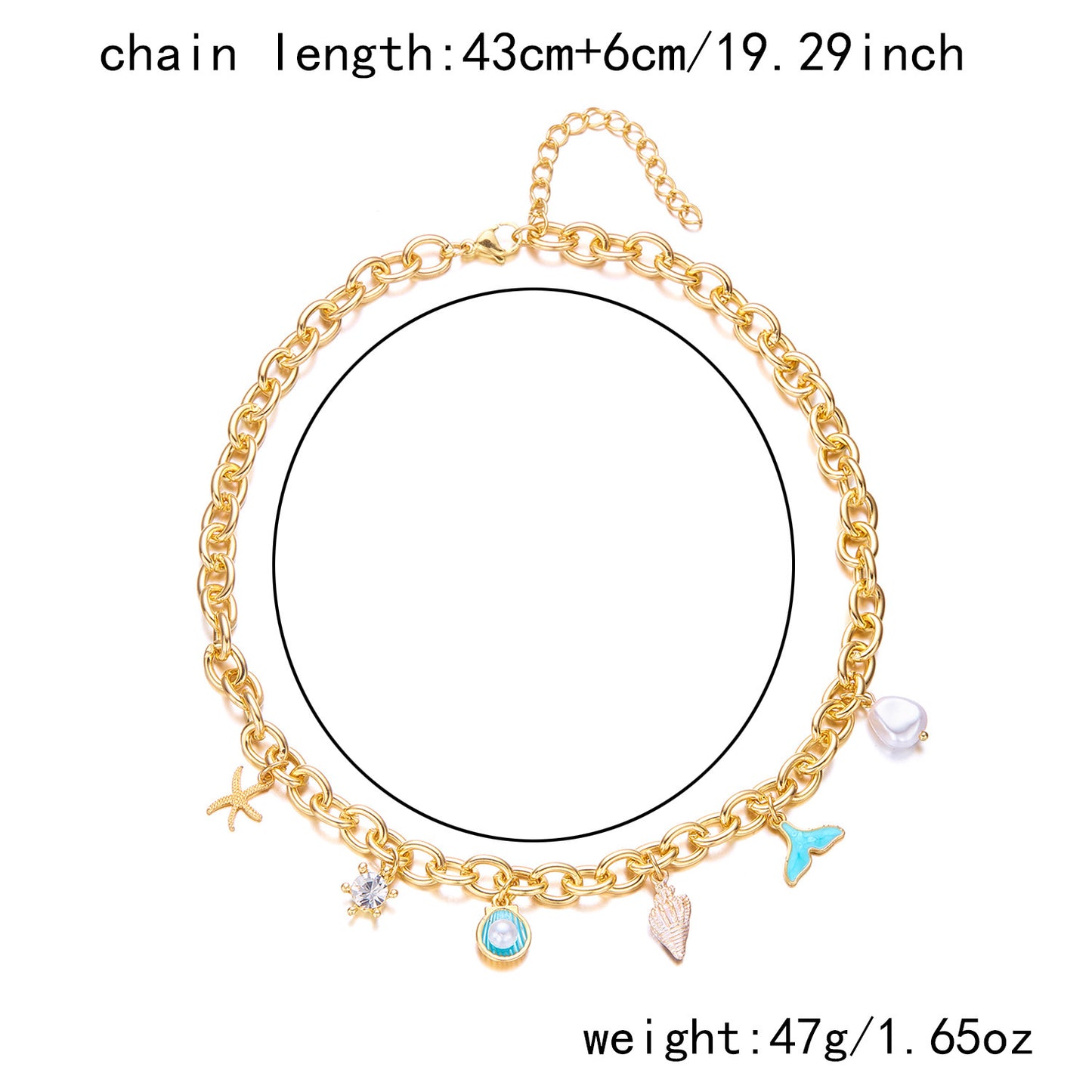 Starfish Pearl Fishtail Necklace