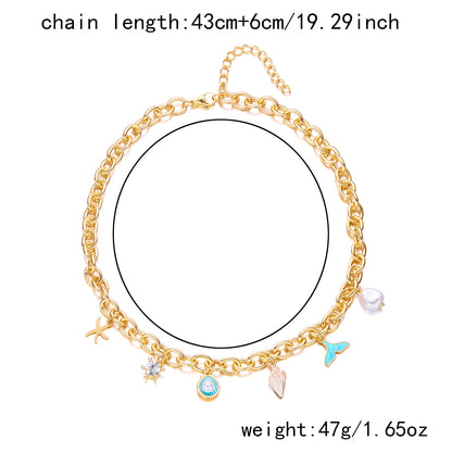Starfish Pearl Fishtail Necklace