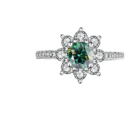 Flower Diamond Moissanite Ring