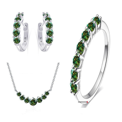 Elegant Moissanite Silver Necklace
