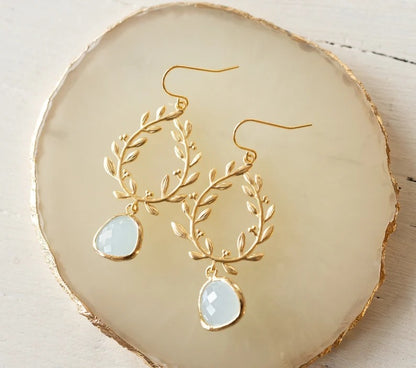 Emerald Wheat Earrings for Elegance
