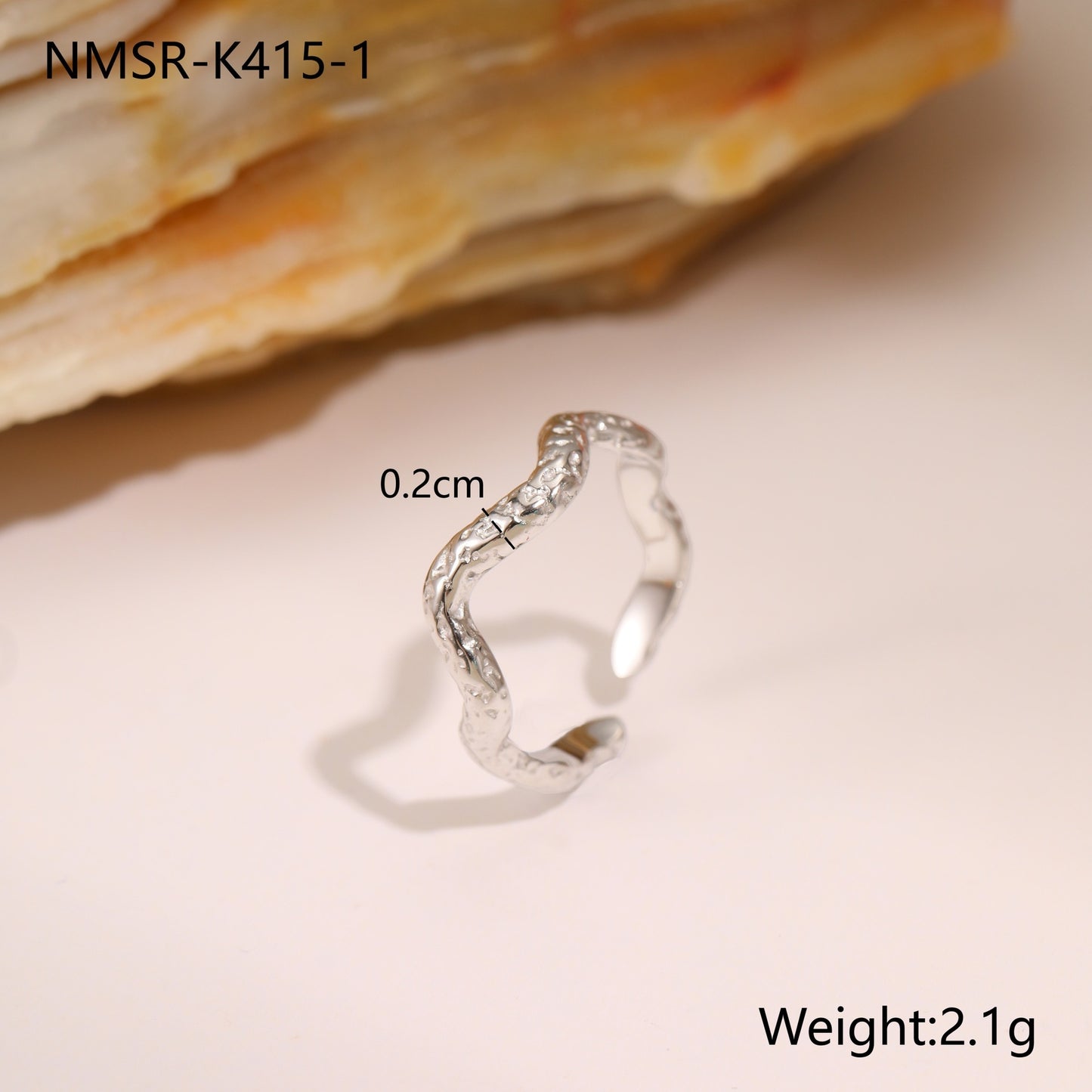 Geometric Hammer Open Ring