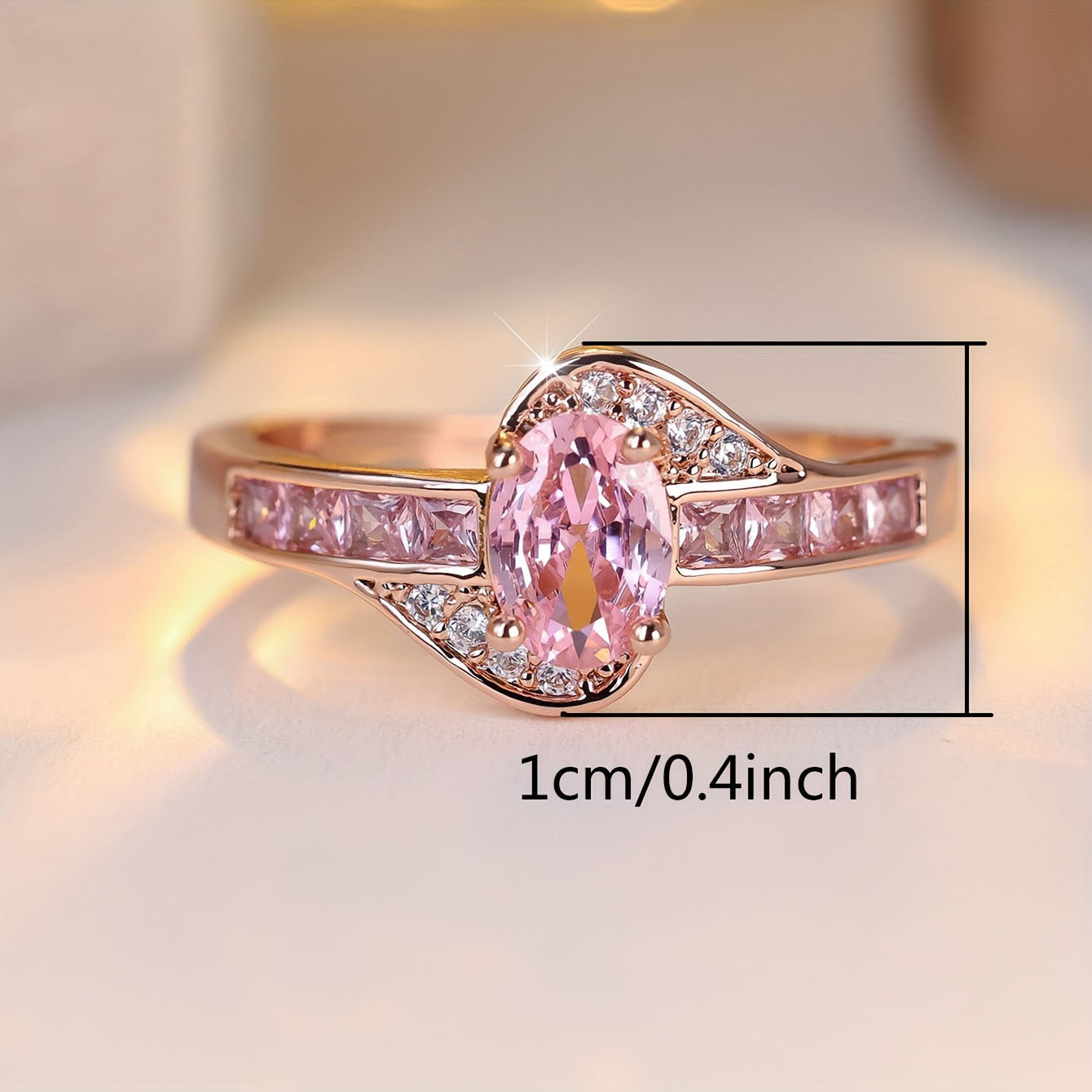 Elegant Pink Crystal Ring