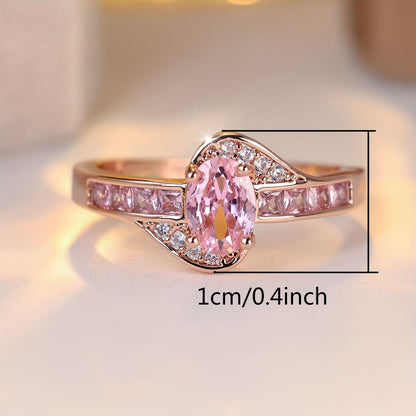 Elegant Pink Crystal Ring