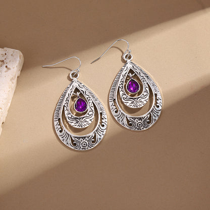Elegant Purple Drop Earrings