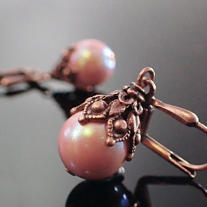 Vintage Pearl Inlaid Earrings
