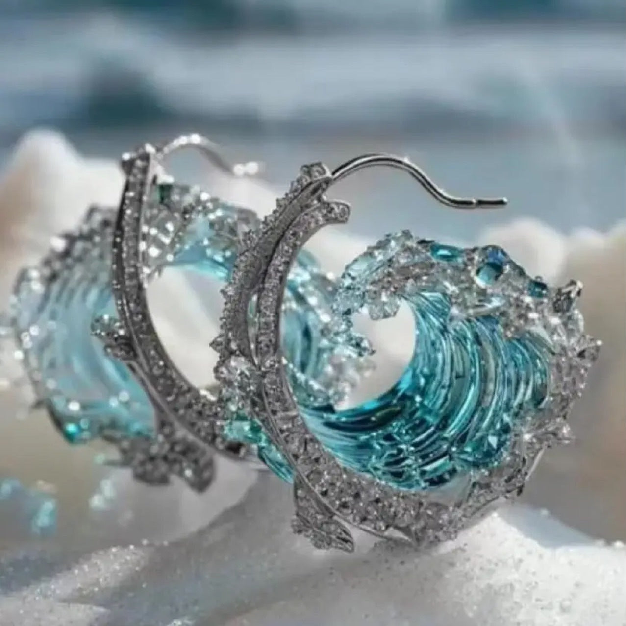 Elegant Sky Blue Resin Earrings