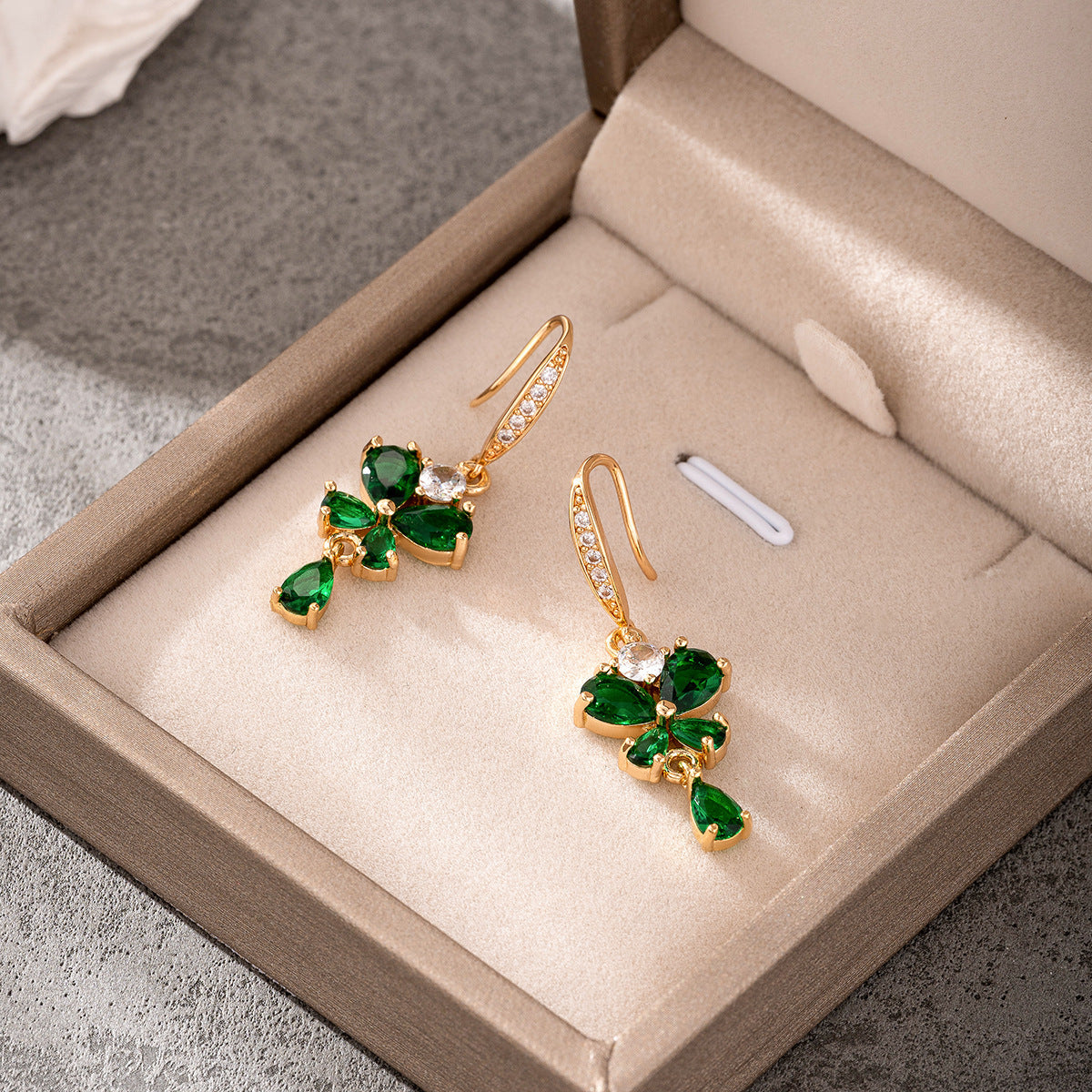 Elegant Green Butterfly Earrings