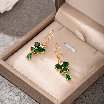 Elegant Green Butterfly Earrings