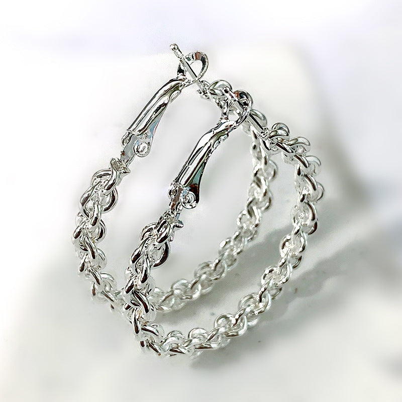 Elegant Silver Geometric Earrings