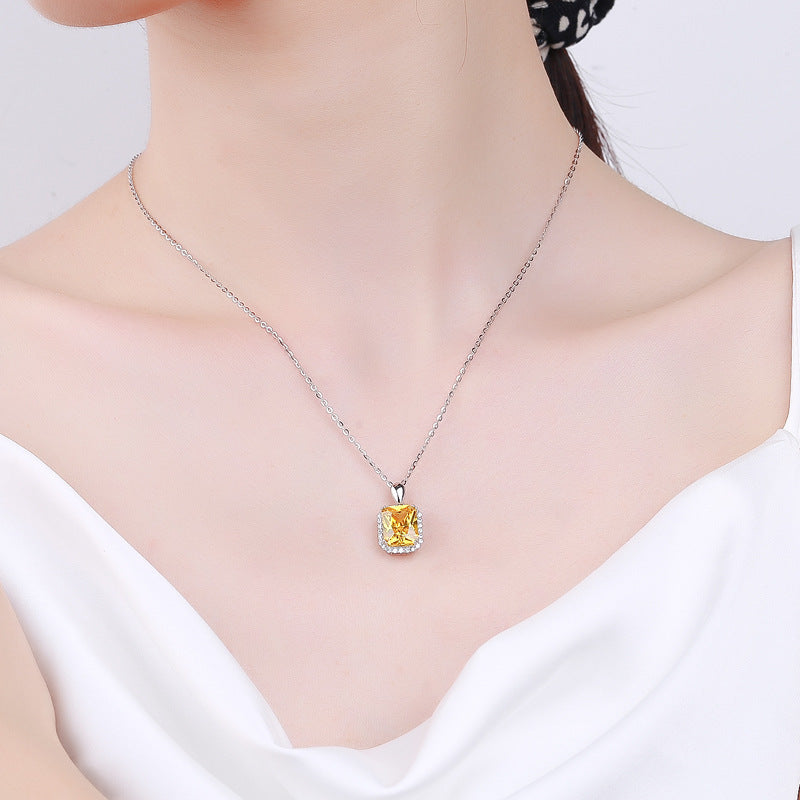 Elegant Yellow Diamond Necklace Set