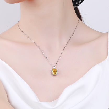 Elegant Yellow Diamond Necklace Set