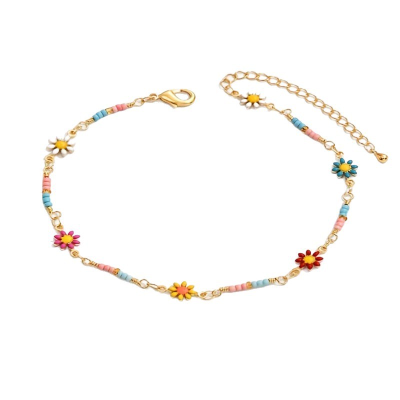 Elegant Floral Color Anklet