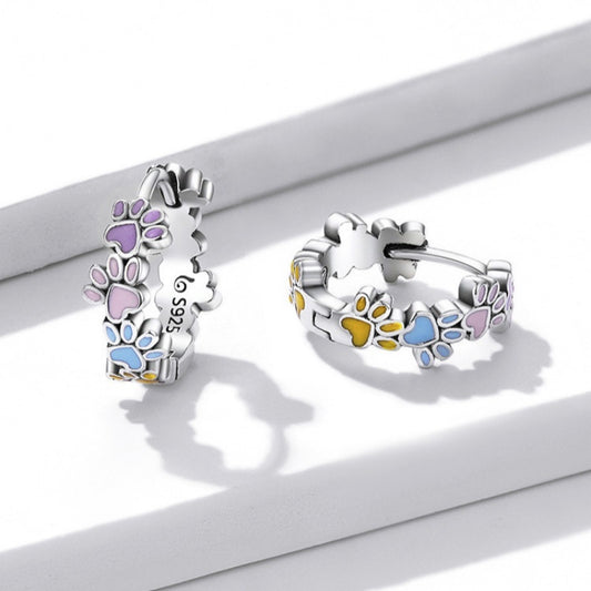 Colorful Silver Claw Earrings