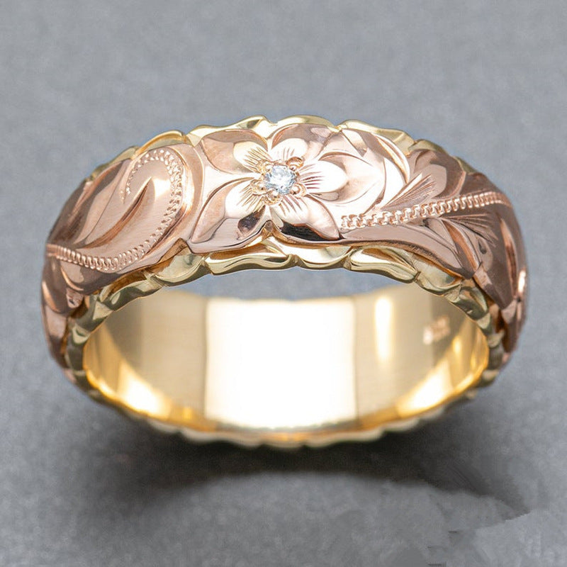 Exquisitely Carved Rose Ring