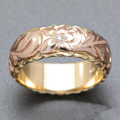 Exquisitely Carved Rose Ring